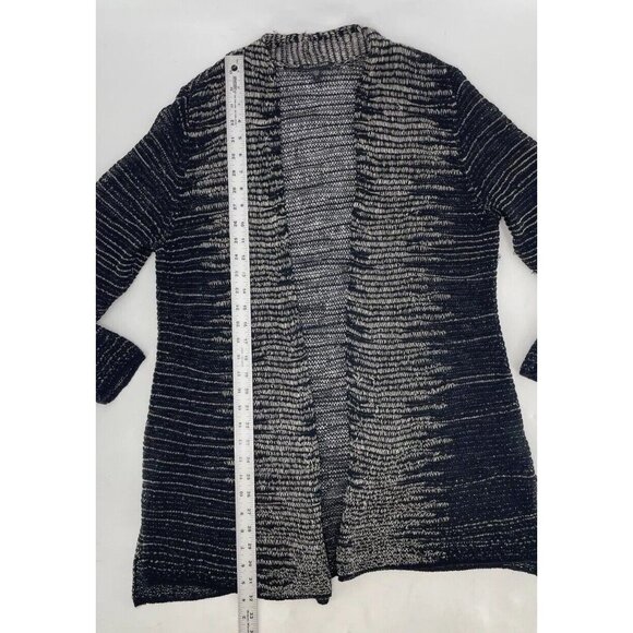 Eileen Fisher 85% Wool 15% Linen Italian Yarn Open Cardigan Lagenlook Sz L Flaws - Picture 16 of 16